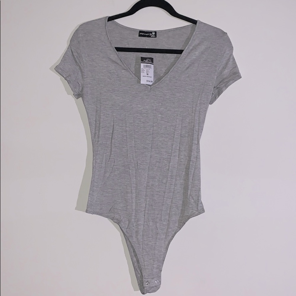 Gray Short-Sleeve Bodysuit